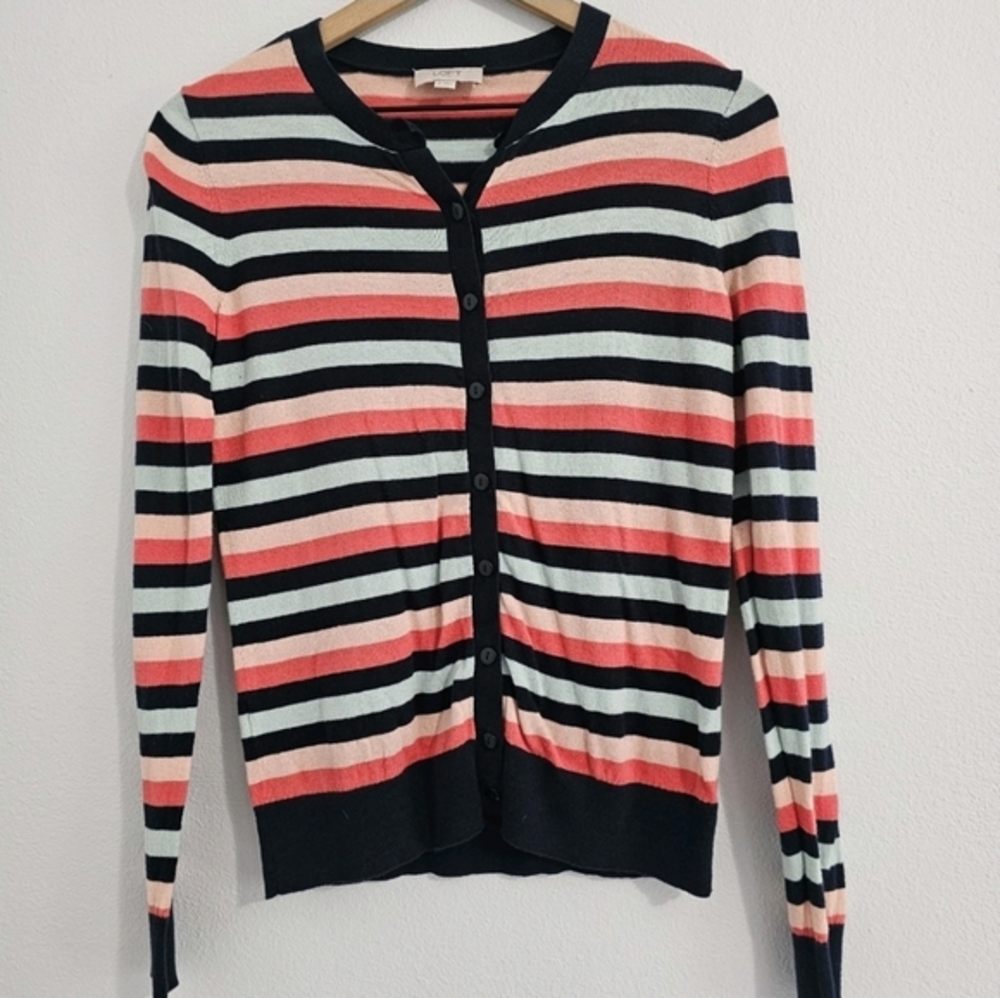 Loft •‎ Striped Cardigan